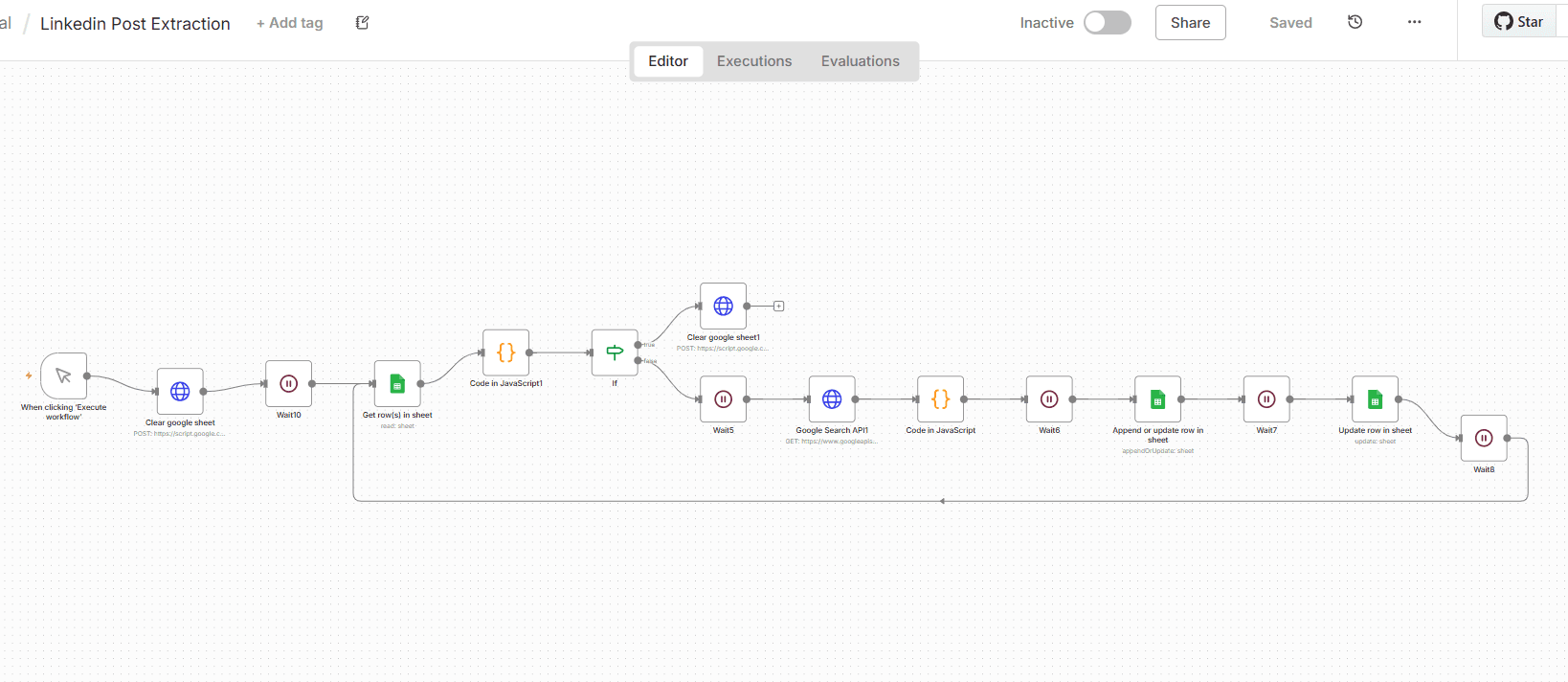 LinkedIn Post Extraction and Logging Automation (n8n + Google Search API)